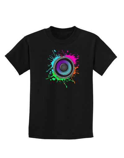 Paint Splatter Speaker Childrens Dark T-Shirt-Childrens T-Shirt-TooLoud-Black-X-Small-Davson Sales