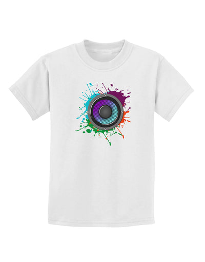 Paint Splatter Speaker Childrens T-Shirt-Childrens T-Shirt-TooLoud-White-X-Small-Davson Sales