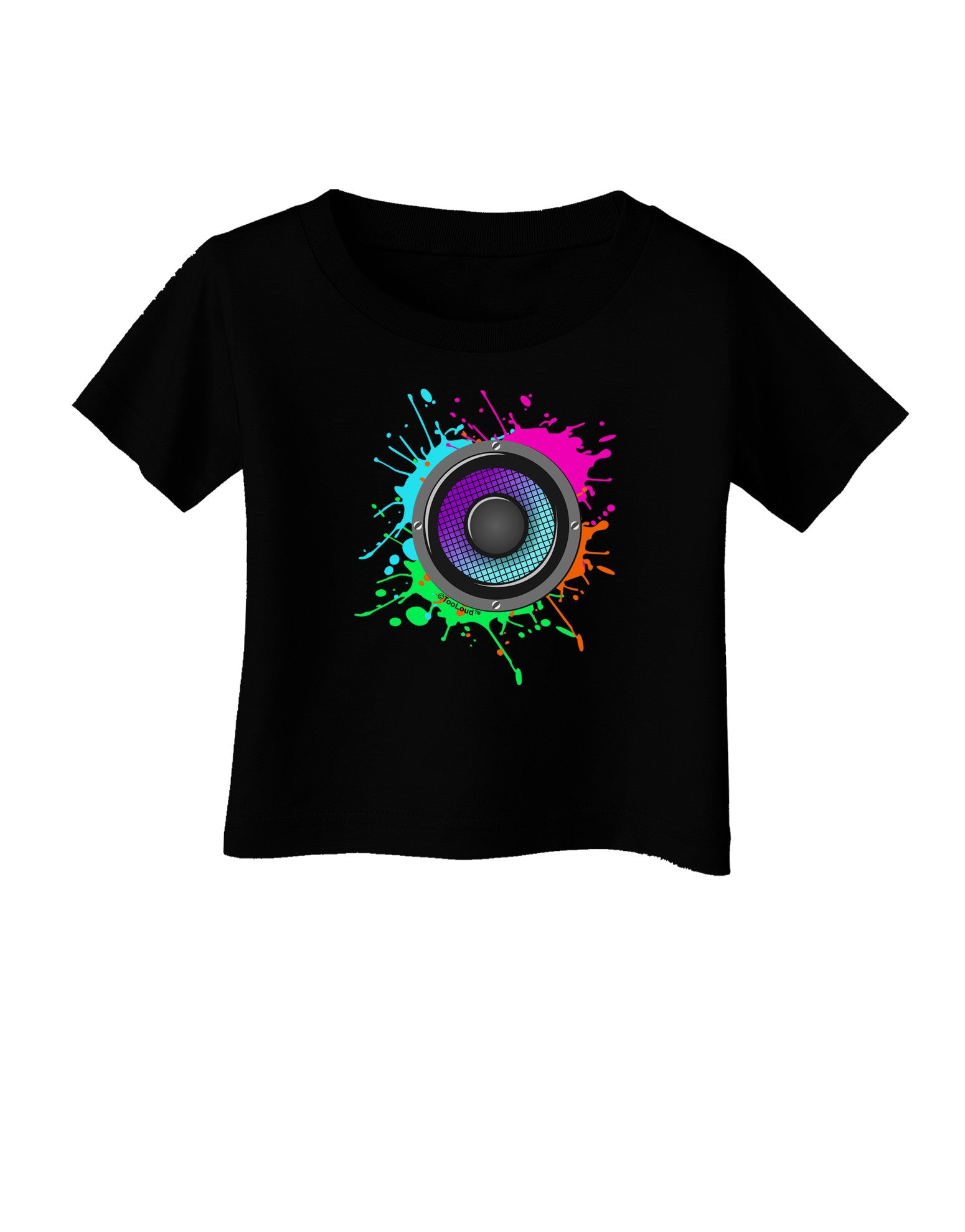 Paint Splatter Speaker Infant T-Shirt Dark-Infant T-Shirt-TooLoud-Black-06-Months-Davson Sales