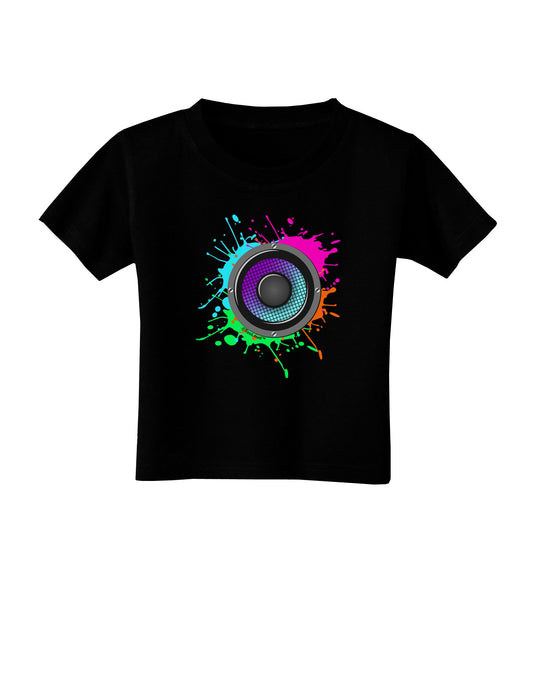 Paint Splatter Speaker Toddler T-Shirt Dark-Toddler T-Shirt-TooLoud-Black-2T-Davson Sales
