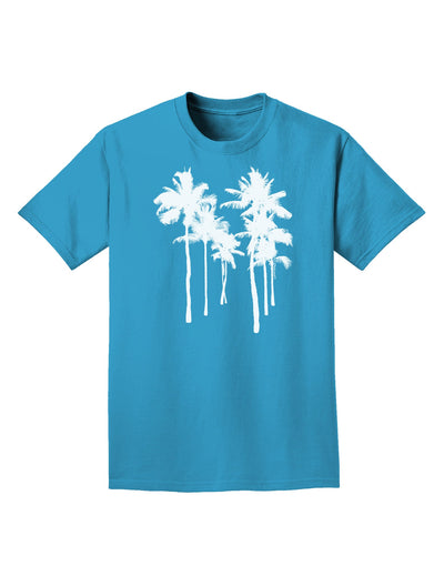 Palm Rows Silhouette Adult Dark T-Shirt-Mens T-Shirt-TooLoud-Turquoise-Small-Davson Sales