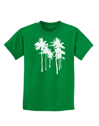 Palm Rows Silhouette Childrens Dark T-Shirt-Childrens T-Shirt-TooLoud-Kelly-Green-X-Small-Davson Sales