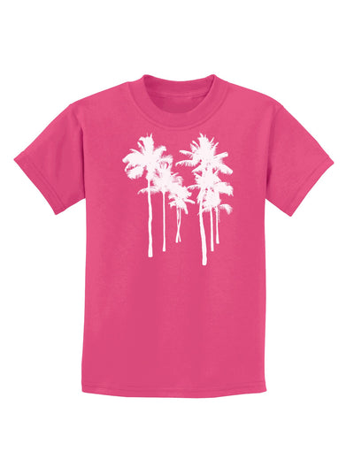 Palm Rows Silhouette Childrens Dark T-Shirt-Childrens T-Shirt-TooLoud-Sangria-X-Small-Davson Sales