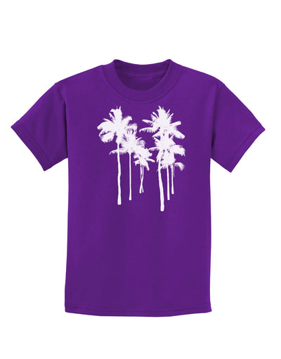 Palm Rows Silhouette Childrens Dark T-Shirt-Childrens T-Shirt-TooLoud-Purple-X-Small-Davson Sales