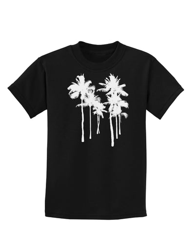 Palm Rows Silhouette Childrens Dark T-Shirt-Childrens T-Shirt-TooLoud-Black-X-Small-Davson Sales