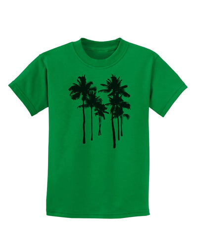 Palm Rows Silhouette Childrens T-Shirt-Childrens T-Shirt-TooLoud-Kelly-Green-X-Small-Davson Sales