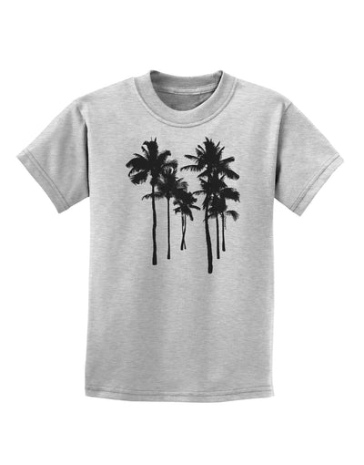 Palm Rows Silhouette Childrens T-Shirt-Childrens T-Shirt-TooLoud-AshGray-X-Small-Davson Sales