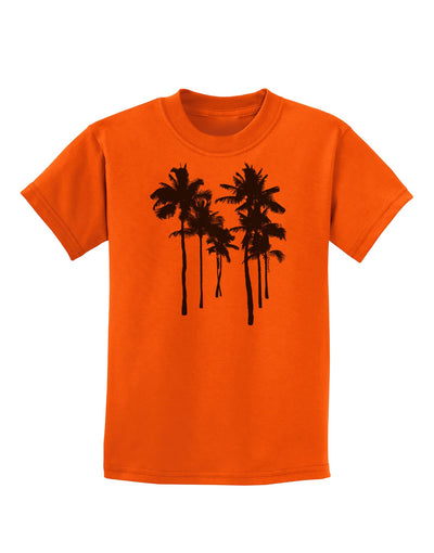 Palm Rows Silhouette Childrens T-Shirt-Childrens T-Shirt-TooLoud-Orange-X-Small-Davson Sales