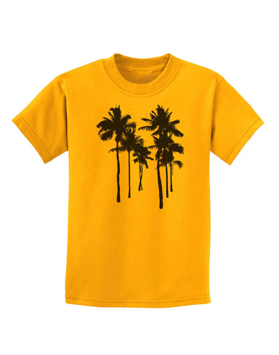 Palm Rows Silhouette Childrens T-Shirt-Childrens T-Shirt-TooLoud-Gold-X-Small-Davson Sales