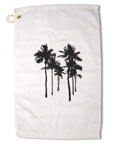 Palm Rows Silhouette Premium Cotton Golf Towel - 16 x 25 inch-Golf Towel-TooLoud-16x25"-Davson Sales