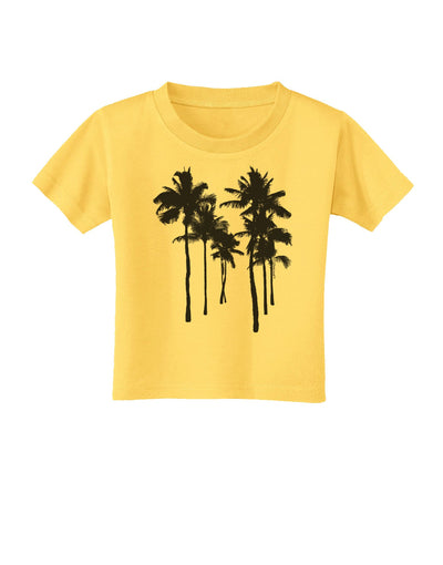 Palm Rows Silhouette Toddler T-Shirt-Toddler T-Shirt-TooLoud-Yellow-2T-Davson Sales