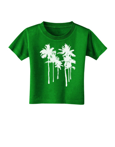 Palm Rows Silhouette Toddler T-Shirt Dark-Toddler T-Shirt-TooLoud-Clover-Green-2T-Davson Sales