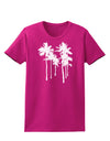 Palm Rows Silhouette Womens Dark T-Shirt-TooLoud-Hot-Pink-Small-Davson Sales