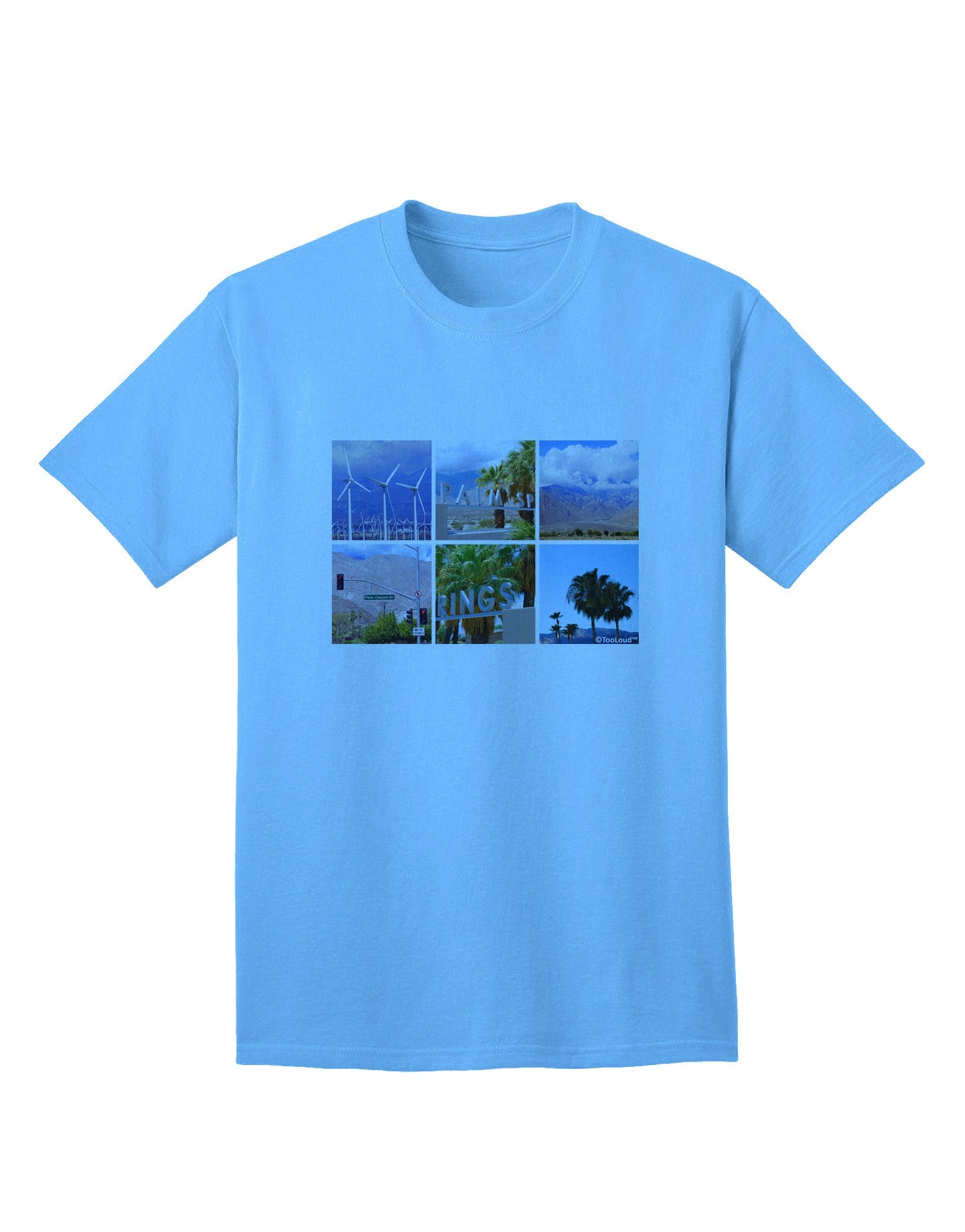 Palm Springs Square Collage Adult T-Shirt-Mens T-Shirt-TooLoud-Aquatic-Blue-Small-Davson Sales