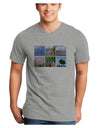 Palm Springs Square Collage Adult V-Neck T-shirt-Mens V-Neck T-Shirt-TooLoud-HeatherGray-Small-Davson Sales