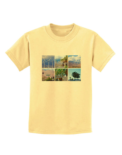 Palm Springs Square Collage Childrens T-Shirt-Childrens T-Shirt-TooLoud-Daffodil-Yellow-X-Small-Davson Sales