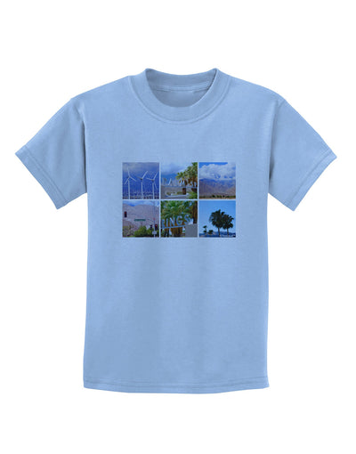 Palm Springs Square Collage Childrens T-Shirt-Childrens T-Shirt-TooLoud-Light-Blue-X-Small-Davson Sales