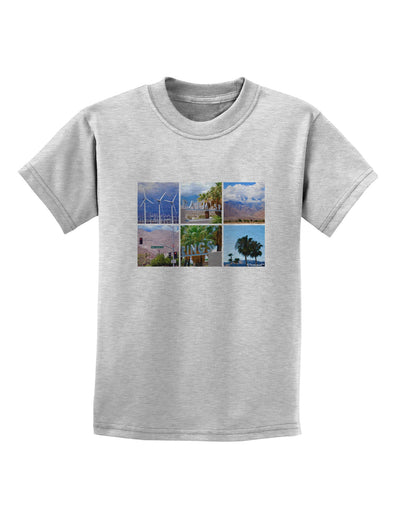 Palm Springs Square Collage Childrens T-Shirt-Childrens T-Shirt-TooLoud-AshGray-X-Small-Davson Sales