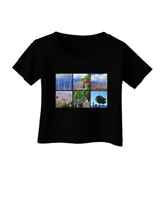 Palm Springs Square Collage Infant T-Shirt Dark-Infant T-Shirt-TooLoud-Black-06-Months-Davson Sales