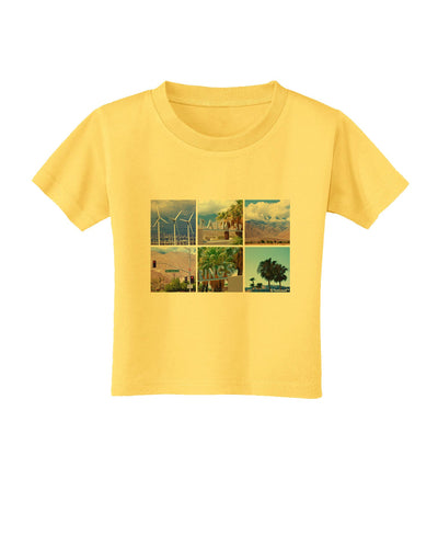 Palm Springs Square Collage Toddler T-Shirt-Toddler T-Shirt-TooLoud-Yellow-2T-Davson Sales