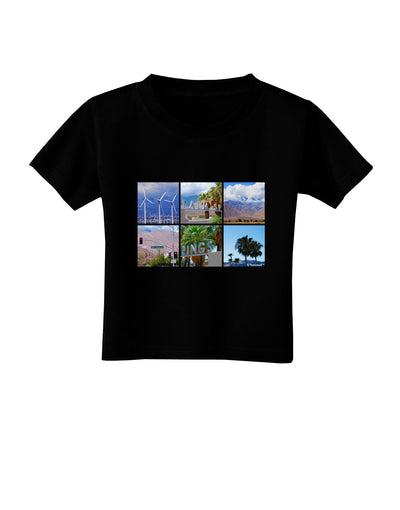 Palm Springs Square Collage Toddler T-Shirt Dark-Toddler T-Shirt-TooLoud-Black-2T-Davson Sales