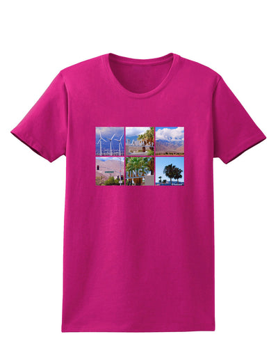 Palm Springs Square Collage Womens Dark T-Shirt-TooLoud-Hot-Pink-Small-Davson Sales