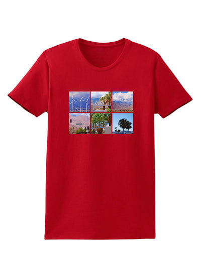 Palm Springs Square Collage Womens Dark T-Shirt-TooLoud-Red-X-Small-Davson Sales