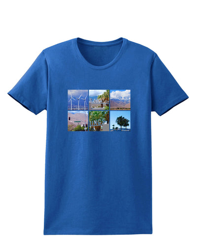 Palm Springs Square Collage Womens Dark T-Shirt-TooLoud-Royal-Blue-X-Small-Davson Sales