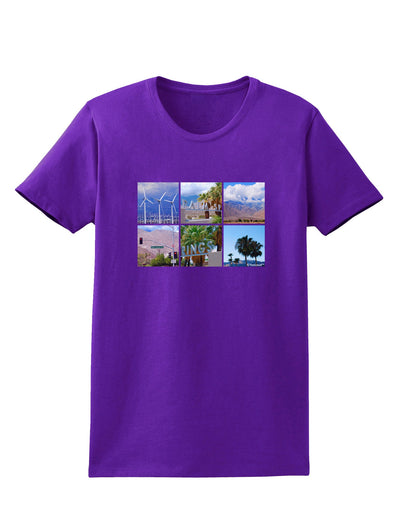 Palm Springs Square Collage Womens Dark T-Shirt-TooLoud-Purple-X-Small-Davson Sales