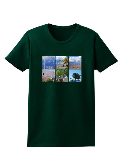 Palm Springs Square Collage Womens Dark T-Shirt-TooLoud-Forest-Green-Small-Davson Sales