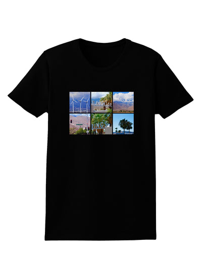 Palm Springs Square Collage Womens Dark T-Shirt-TooLoud-Black-X-Small-Davson Sales