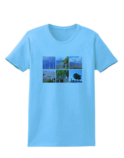 Palm Springs Square Collage Womens T-Shirt-Womens T-Shirt-TooLoud-Aquatic-Blue-X-Small-Davson Sales