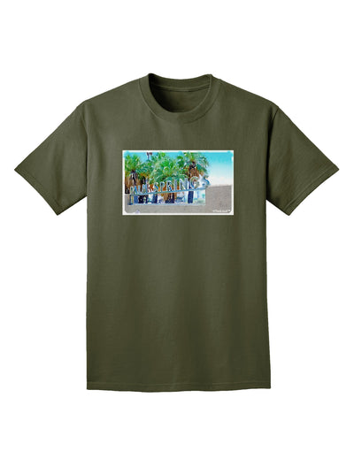 Palm Springs Watercolor Adult Dark T-Shirt-Mens T-Shirt-TooLoud-Military-Green-Small-Davson Sales