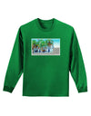 Palm Springs Watercolor Adult Long Sleeve Dark T-Shirt-TooLoud-Kelly-Green-Small-Davson Sales