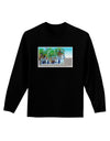 Palm Springs Watercolor Adult Long Sleeve Dark T-Shirt-TooLoud-Black-Small-Davson Sales