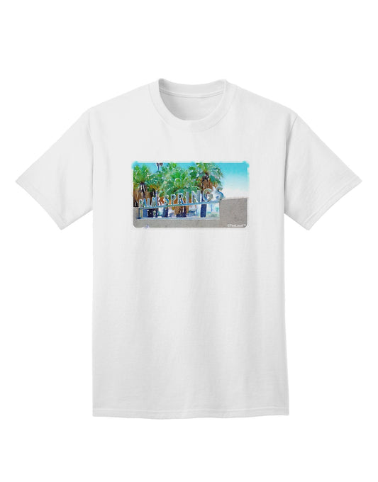 Palm Springs Watercolor Adult T-Shirt-Mens T-Shirt-TooLoud-White-Small-Davson Sales