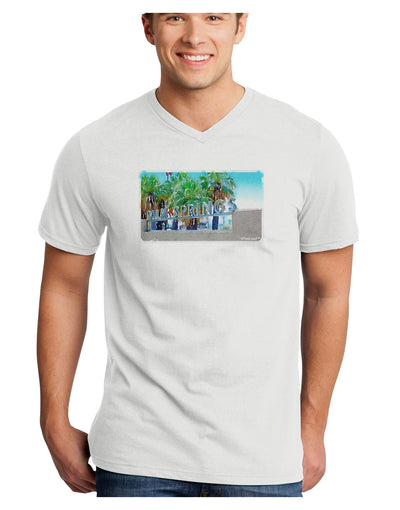 Palm Springs Watercolor Adult V-Neck T-shirt-Mens V-Neck T-Shirt-TooLoud-White-Small-Davson Sales