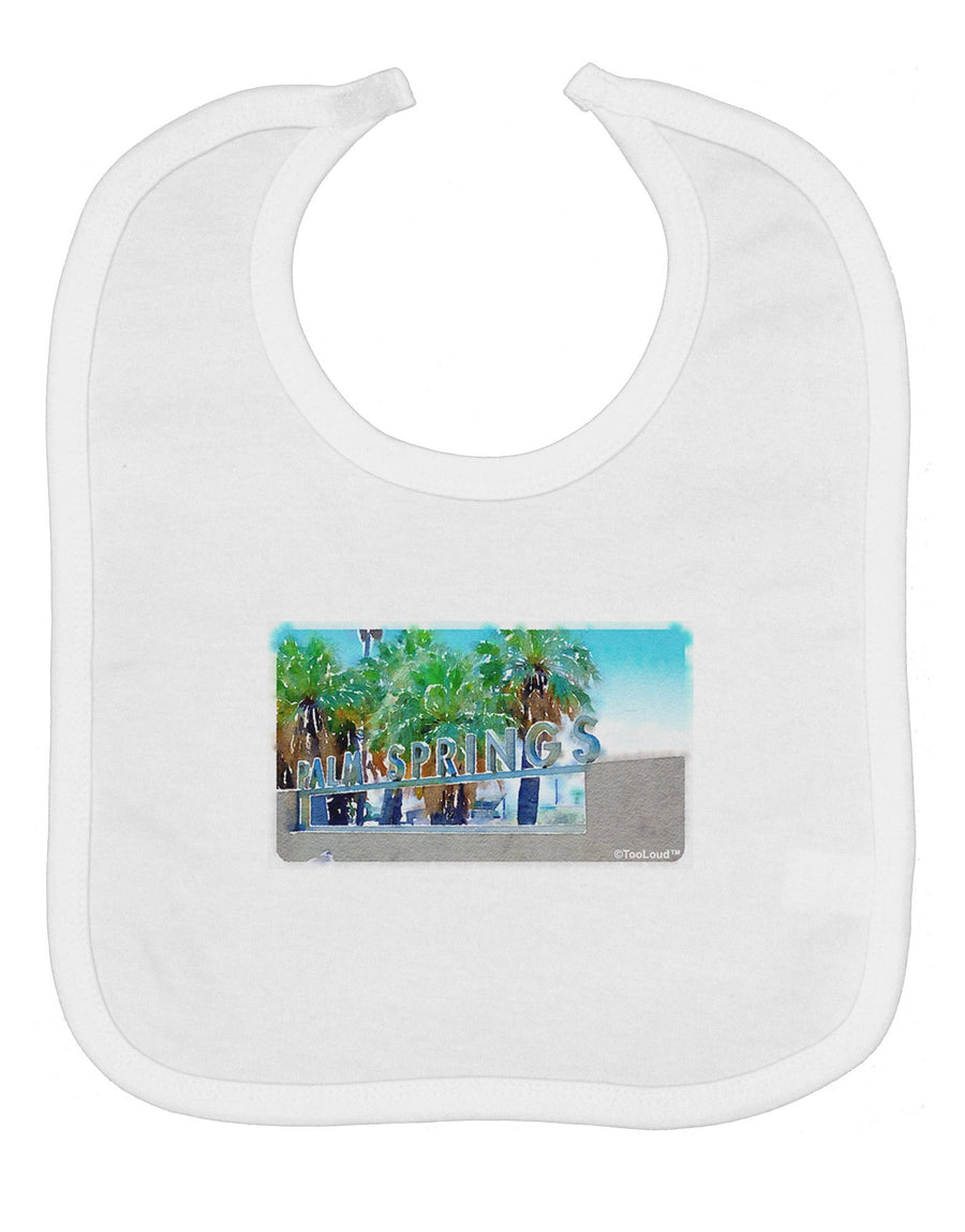 Palm Springs Watercolor Baby Bib