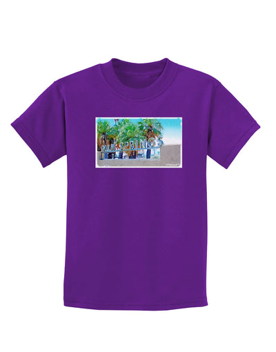 Palm Springs Watercolor Childrens Dark T-Shirt-Childrens T-Shirt-TooLoud-Purple-X-Small-Davson Sales