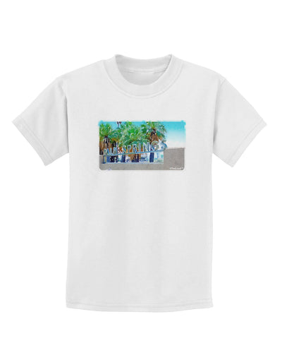 Palm Springs Watercolor Childrens T-Shirt-Childrens T-Shirt-TooLoud-White-X-Small-Davson Sales