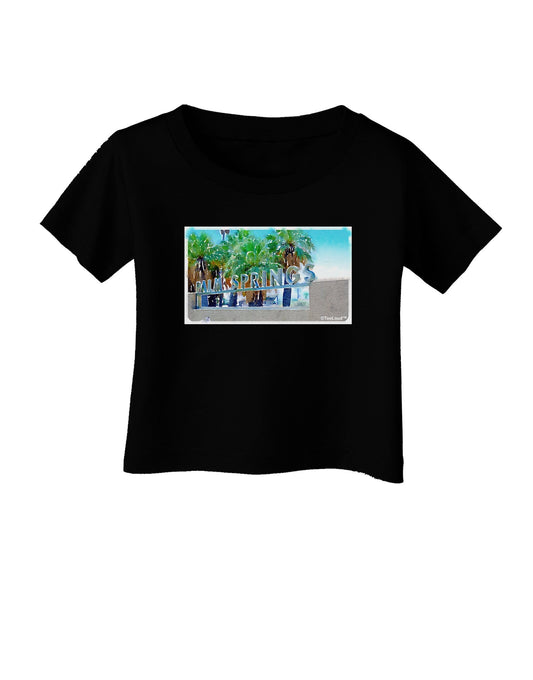 Palm Springs Watercolor Infant T-Shirt Dark-Infant T-Shirt-TooLoud-Black-06-Months-Davson Sales