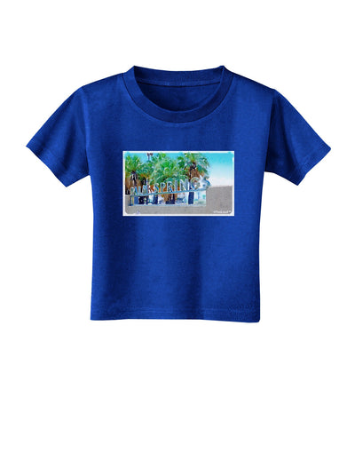 Palm Springs Watercolor Toddler T-Shirt Dark-Toddler T-Shirt-TooLoud-Royal-Blue-2T-Davson Sales