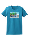 Palm Springs Watercolor Womens Dark T-Shirt-TooLoud-Turquoise-X-Small-Davson Sales