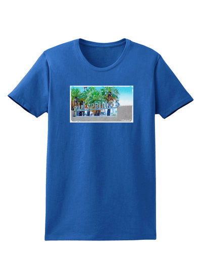 Palm Springs Watercolor Womens Dark T-Shirt-TooLoud-Royal-Blue-X-Small-Davson Sales