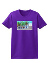 Palm Springs Watercolor Womens Dark T-Shirt-TooLoud-Purple-X-Small-Davson Sales