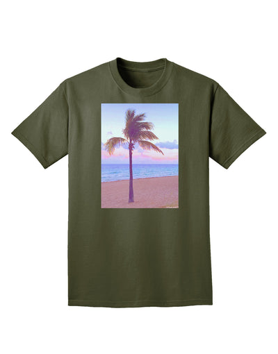 Palm Tree Beach Filter Adult Dark T-Shirt-Mens T-Shirt-TooLoud-Military-Green-Small-Davson Sales