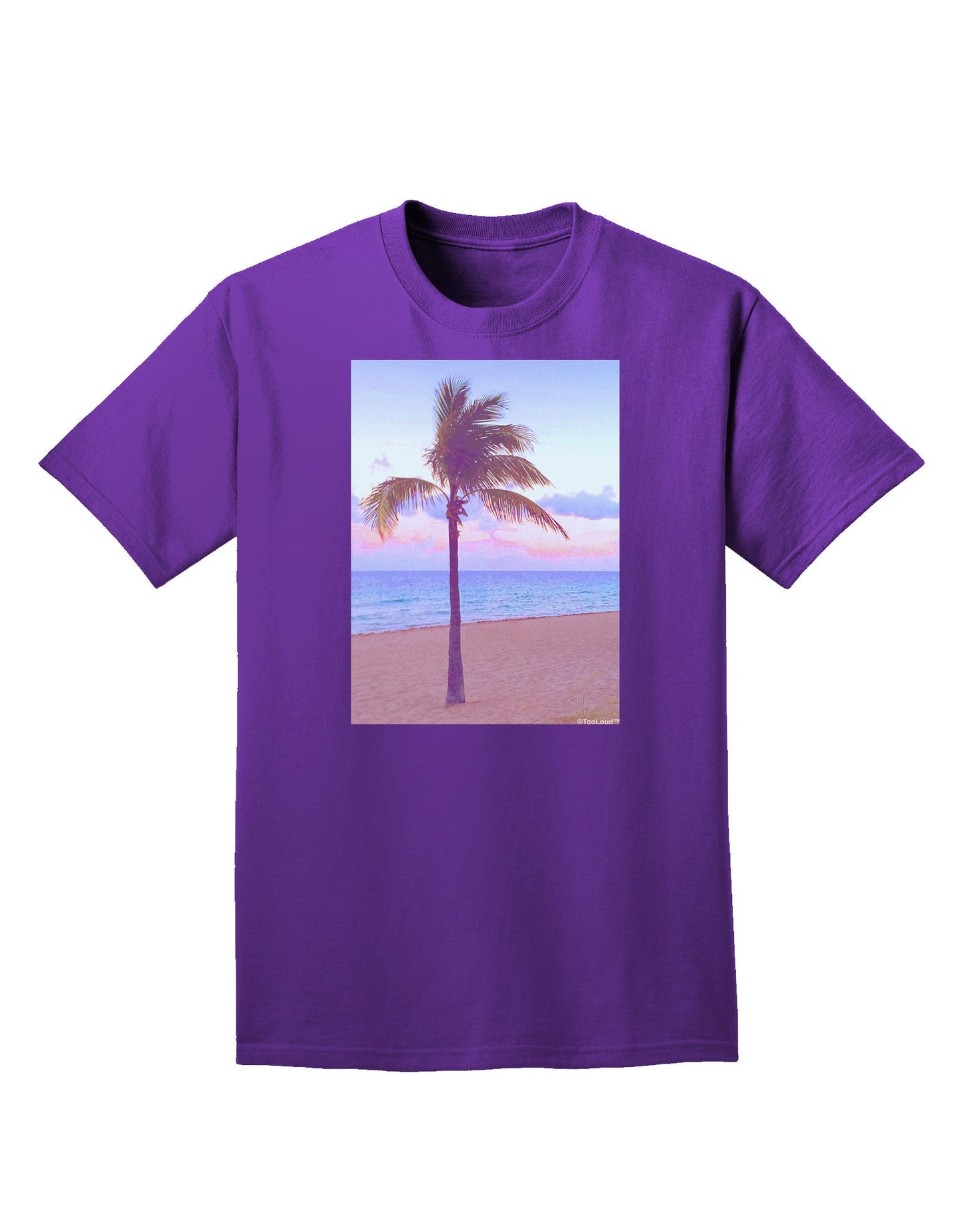 Palm Tree Beach Filter Adult Dark T-Shirt-Mens T-Shirt-TooLoud-Purple-Small-Davson Sales
