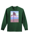 Palm Tree Beach Filter Adult Long Sleeve Dark T-Shirt-TooLoud-Dark-Green-Small-Davson Sales