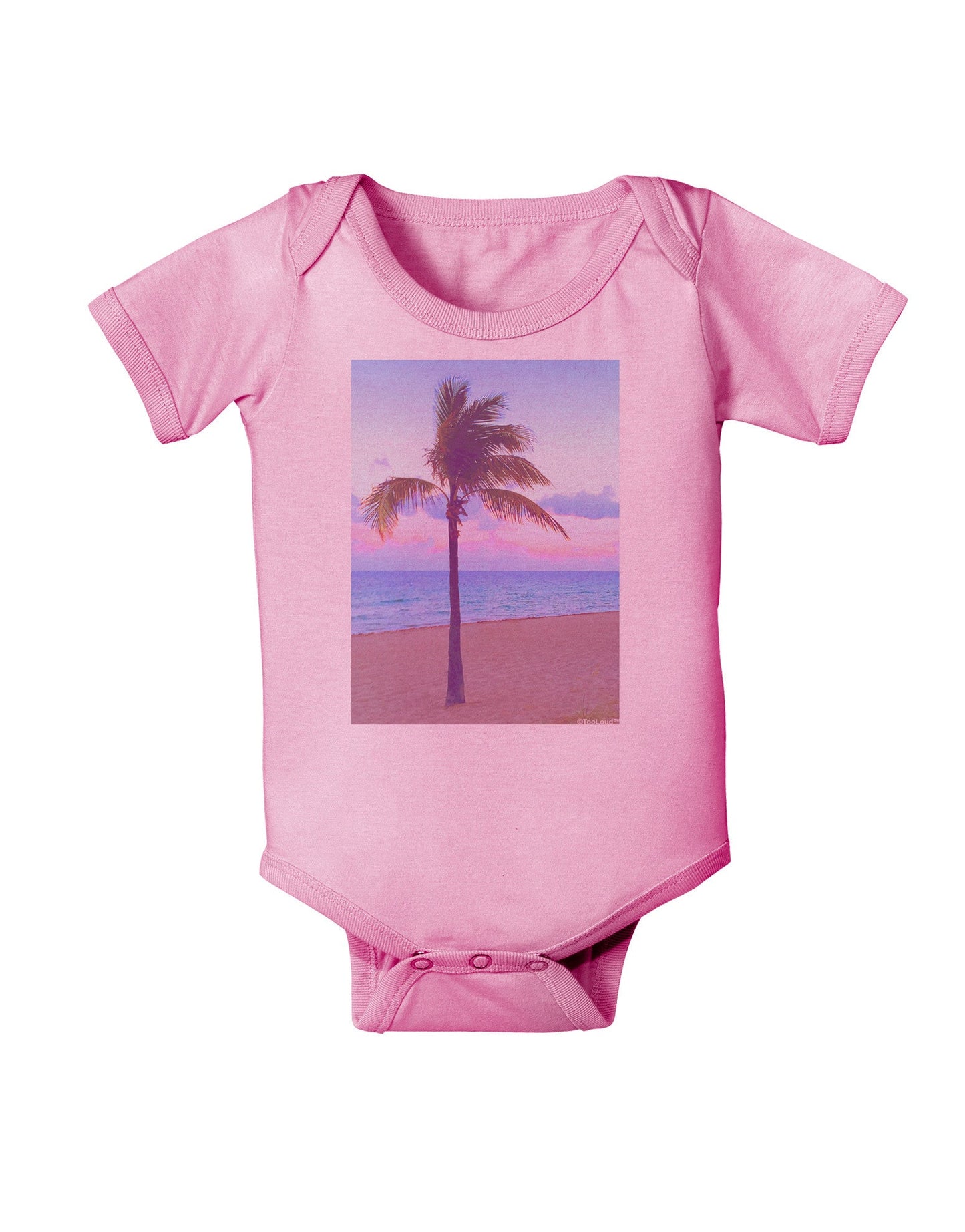 Palm Tree Beach Filter Baby Romper Bodysuit-Baby Romper-TooLoud-Pink-06-Months-Davson Sales