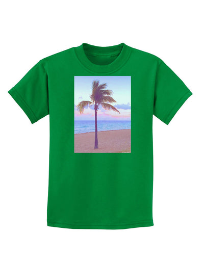 Palm Tree Beach Filter Childrens Dark T-Shirt-Childrens T-Shirt-TooLoud-Kelly-Green-X-Small-Davson Sales